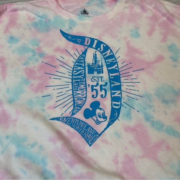 Disney Disneyland Tie Dye Pastel Long Sleeve Pull Over Sweater Women’s size XL - Picture 3 of 12